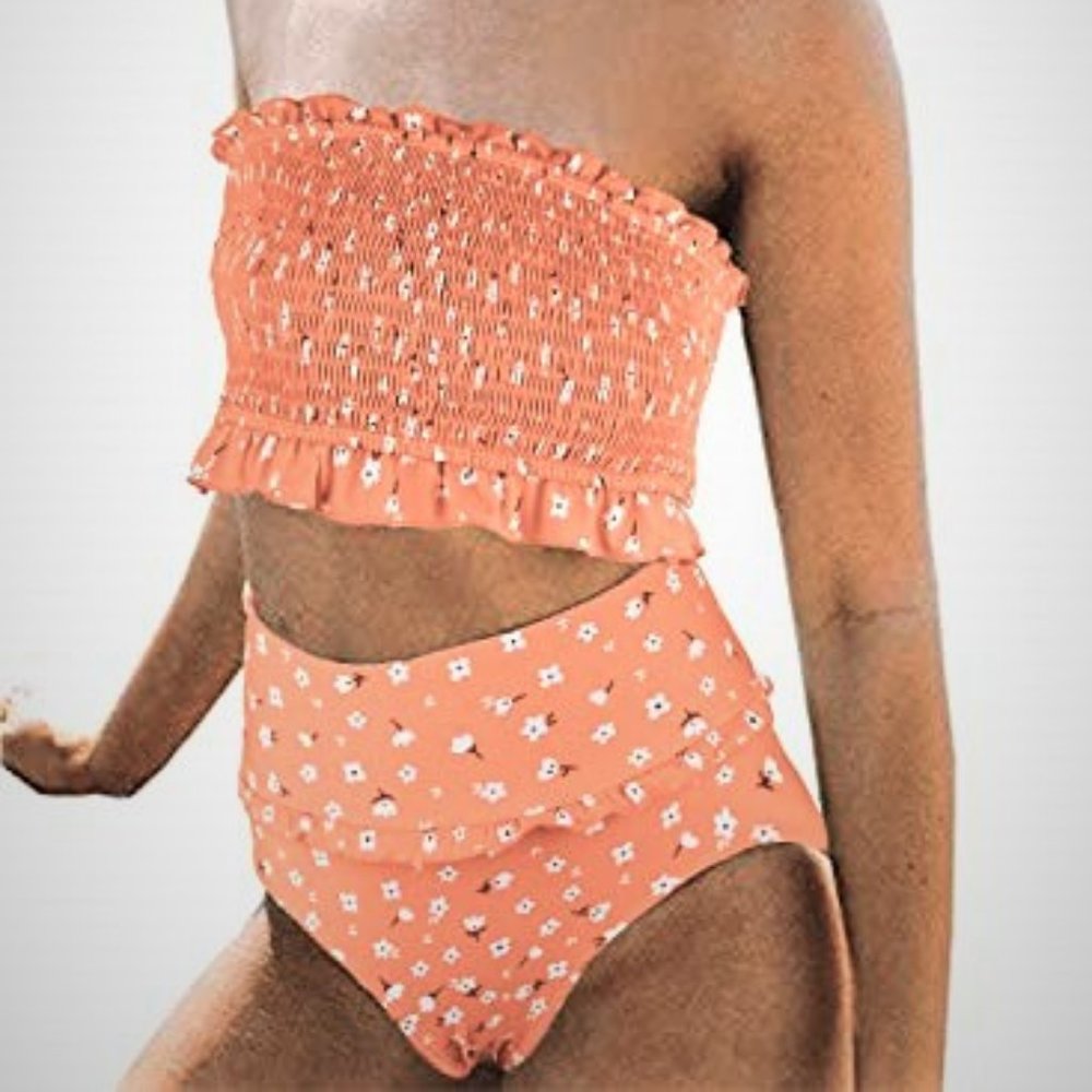 RXRXCOCO Womens 2 Pc Bandeau Bikini Swimsuit